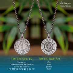 Mặt dây chuyền bạc Mandala khắc chú Dược Sư ( MATDC 228 )