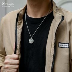 Mặt dây chuyền bạc Mandala khắc chú Dược Sư ( MATDC 228 )
