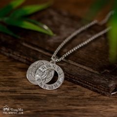 Mặt dây chuyền bạc Mandala khắc chú Dược Sư ( MATDC 228 )