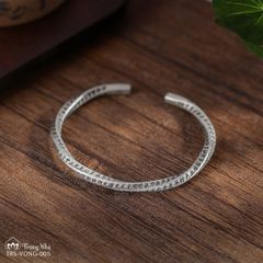 Vòng bạc kim cang xoắn khắc bát nhã tâm kinh ( TRS VONG 005 )