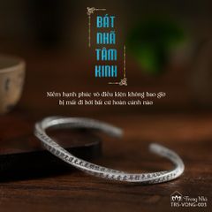 Vòng bạc kim cang xoắn khắc bát nhã tâm kinh ( TRS VONG 005 )