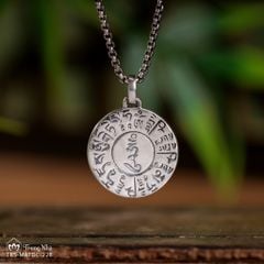 Mặt dây chuyền bạc Mandala khắc chú Dược Sư ( MATDC 228 )