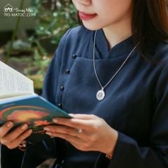 Mặt dây chuyền bạc Mandala khắc chú Dược Sư ( MATDC 228 )