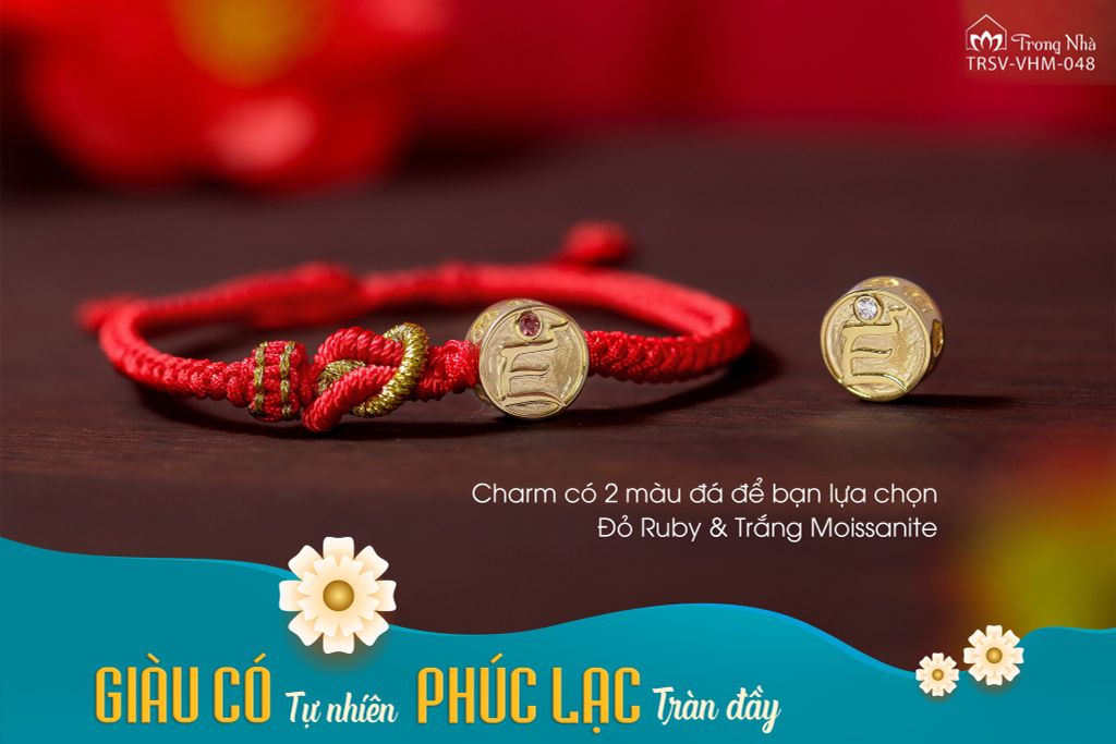 Vòng Tay Phúc Lạc - Chủng tự Zam tết dây may mắn( TRSV VHM 048 )