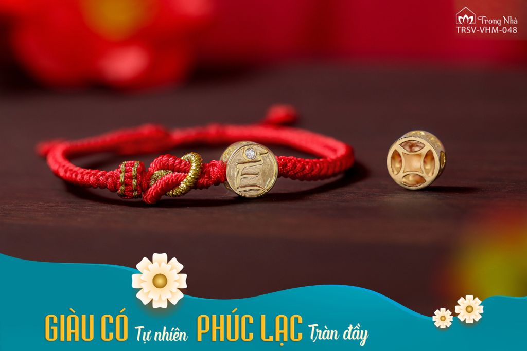 Vòng Tay Phúc Lạc - Chủng tự Zam tết dây may mắn( TRSV VHM 048 )