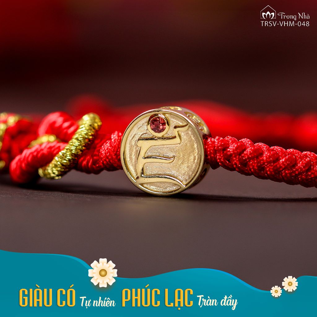 Vòng Tay Phúc Lạc - Chủng tự Zam tết dây may mắn( TRSV VHM 048 )