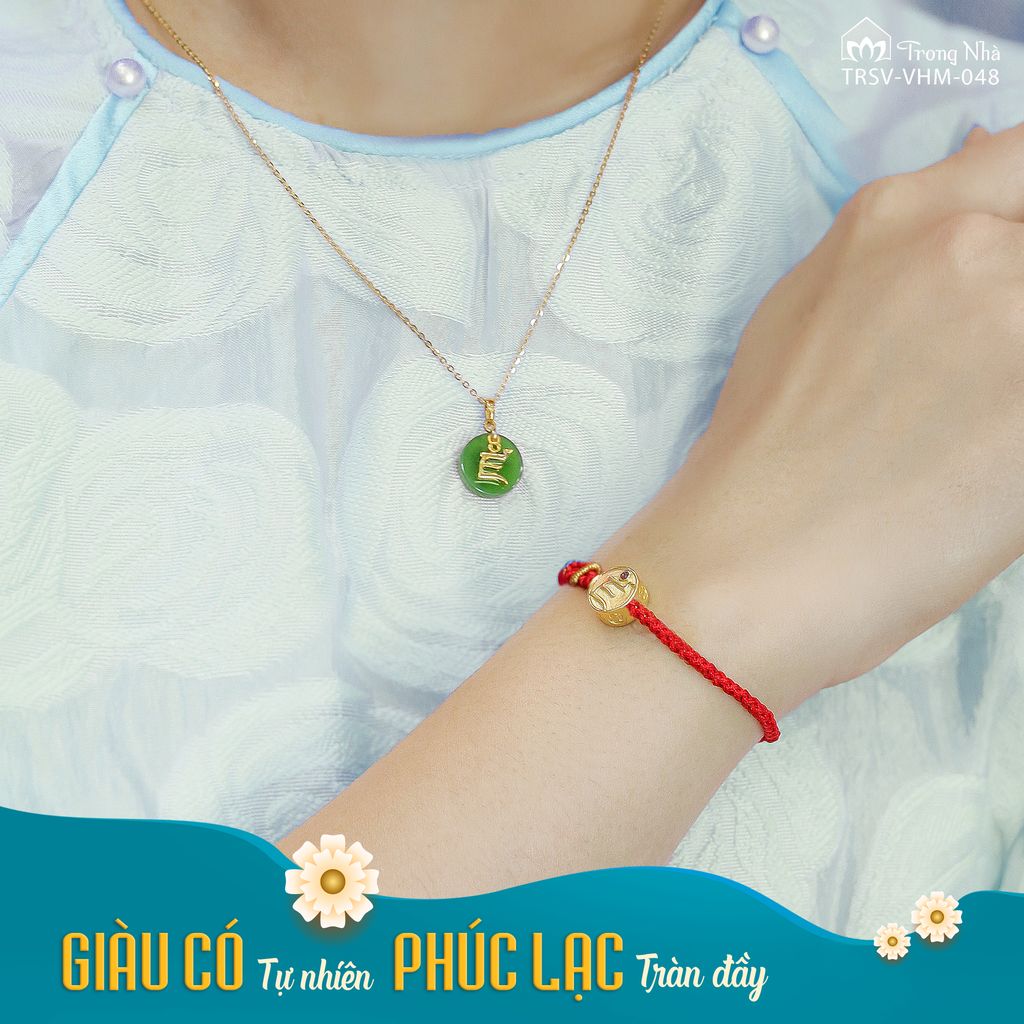 Vòng Tay Phúc Lạc - Chủng tự Zam tết dây may mắn( TRSV VHM 048 )