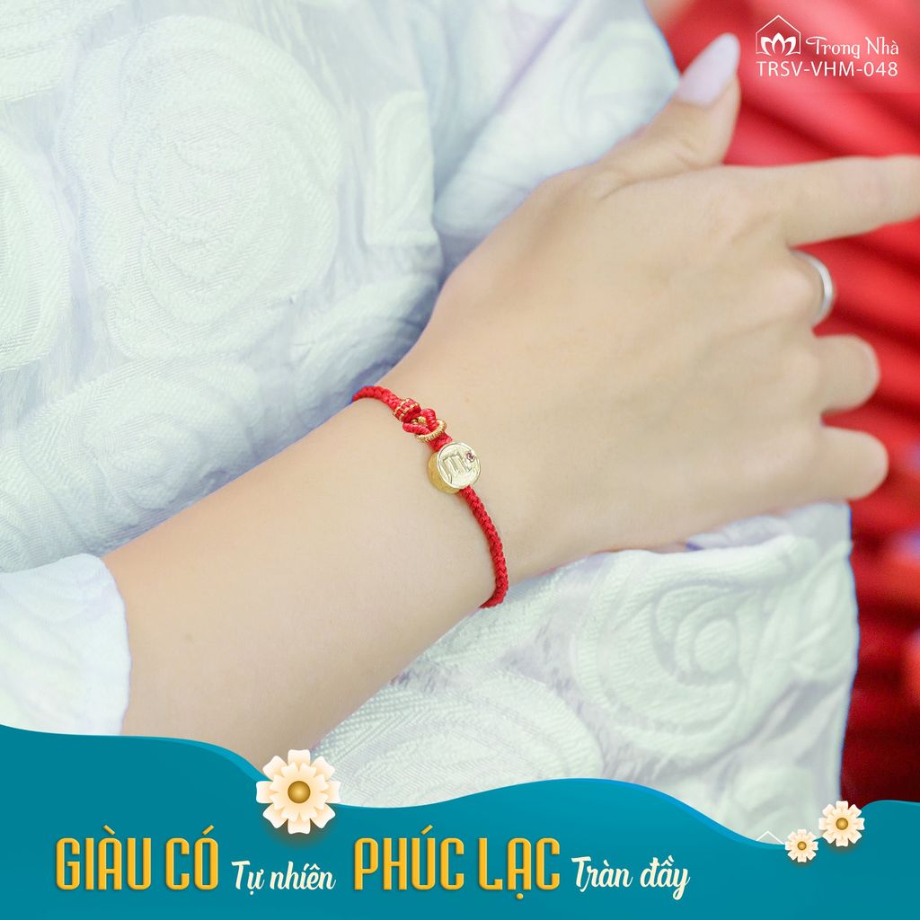 Vòng Tay Phúc Lạc - Chủng tự Zam tết dây may mắn( TRSV VHM 048 )