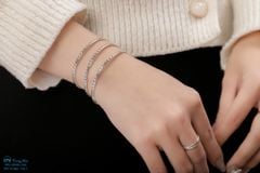 Vòng tay bạc mảnh khắc chú Om mani padme hum ( VONG 194 )