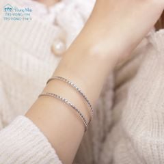 Vòng tay bạc mảnh khắc chú Om mani padme hum ( VONG 194 )