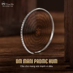 Vòng tay bạc mảnh khắc chú Om mani padme hum ( VONG 194 )