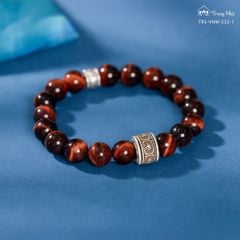 Vòng tay đá mắt hổ charm Văn Thù, Om mani - Thức tỉnh nội lực (TRS VHM 532 )