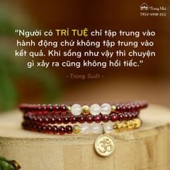 Vòng Garnet cuốn 3 mix charm Om mani vàng ( TRSV VHM 052 )