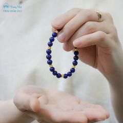 Vòng Lapis siêu chú Om mani vàng (TRSV VHM 053 )