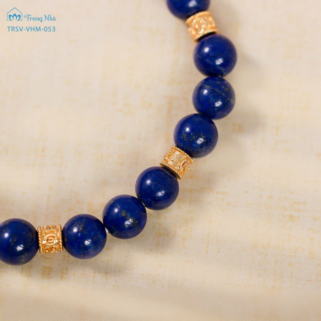 Vòng Lapis siêu chú Om mani vàng (TRSV VHM 053 )