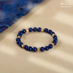 Vòng Lapis siêu chú Om mani vàng (TRSV VHM 053 )