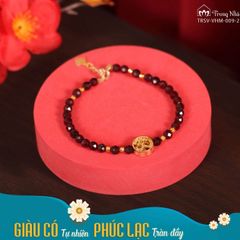 Vòng Ngọc Bích 6 li mix charm Tài Bảo Kim Tiền chủng tự Om 10K (TRSV VHM 009)