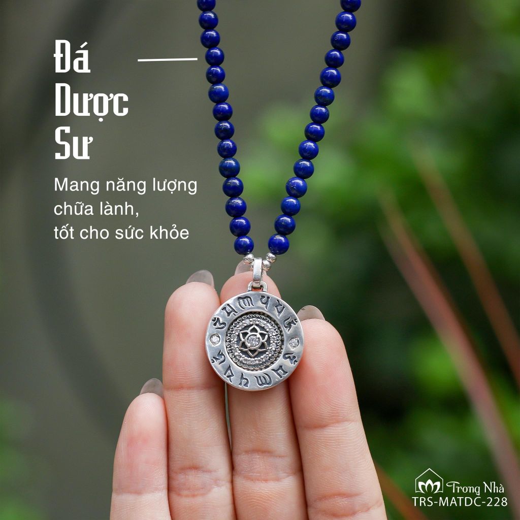 Mặt dây chuyền bạc Mandala khắc chú Dược Sư ( MATDC 228 )