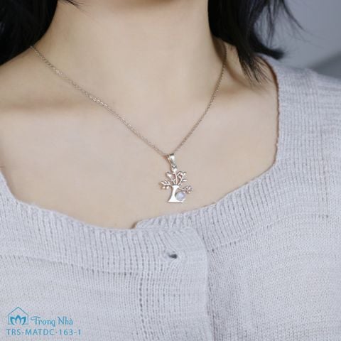 Mặt dây chuyền bạc Cây sự sống đính đá Moonstone (TRS MATDC 163 1)