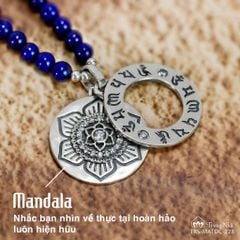 Mặt dây chuyền bạc Mandala khắc chú Dược Sư ( MATDC 228 )