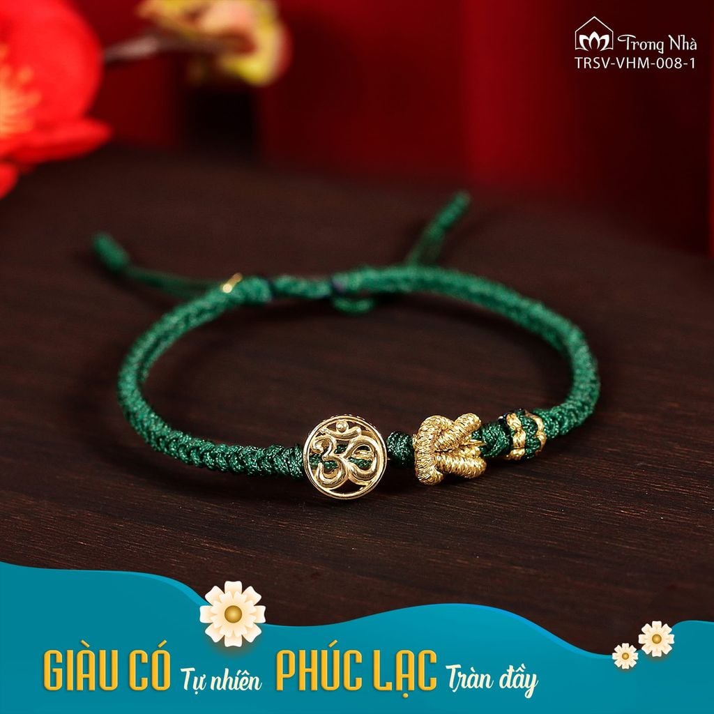 Vòng tết dây charm Om Vàng khắc Kim Tiền 10K (TRSV VHM 008)