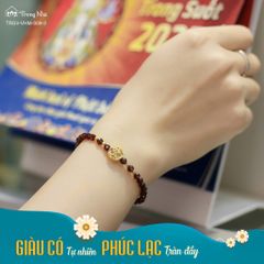 Vòng Ngọc Bích 6 li mix charm Tài Bảo Kim Tiền chủng tự Om 10K (TRSV VHM 009)