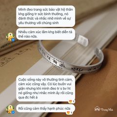 Vòng bạc khắc chú Om Mani và kinh Bát Nhã (VONG 189)