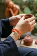 Vòng đá Sunstone cuốn đôi mix charm Zambala (TRS VHM 512)