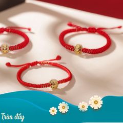 Vòng tết dây đỏ charm vàng Zambala 10K ( TRSV VHM 280)