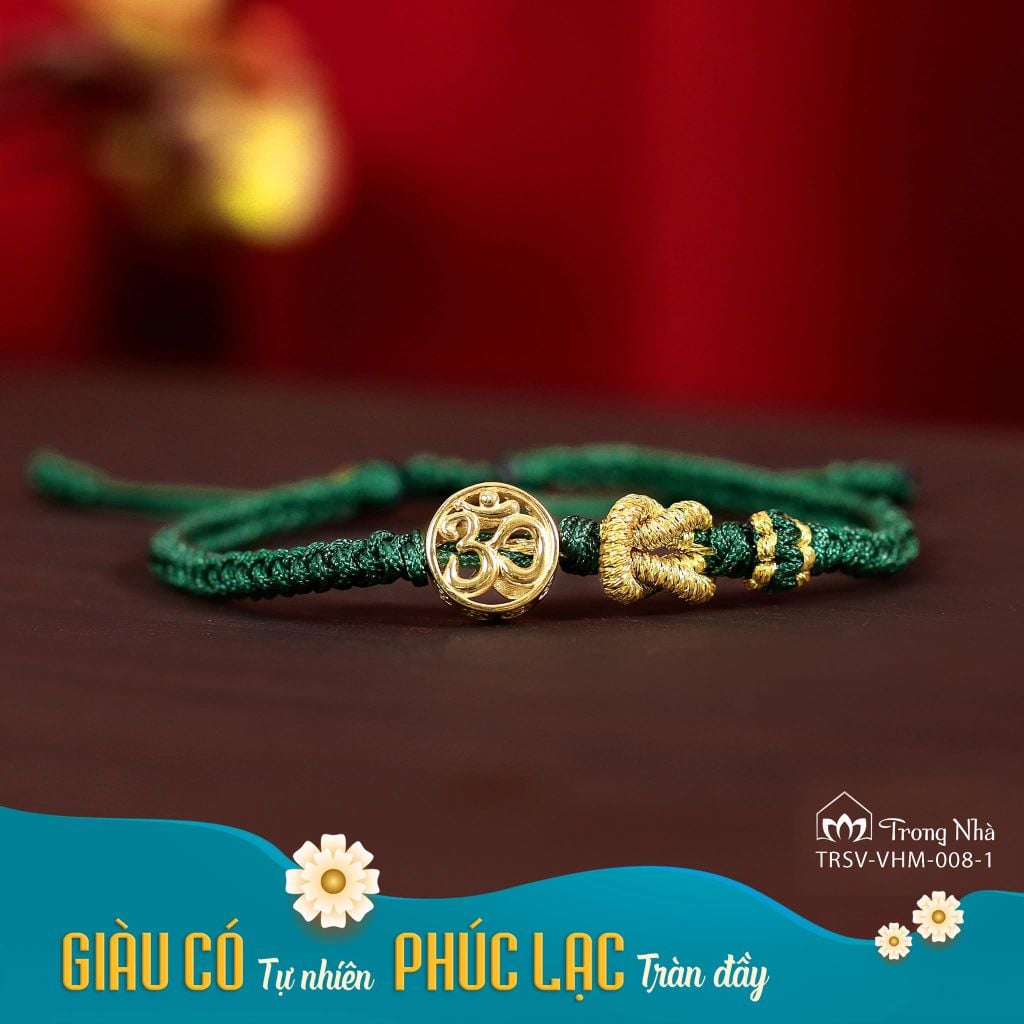 Vòng tết dây charm Om Vàng khắc Kim Tiền 10K (TRSV VHM 008)