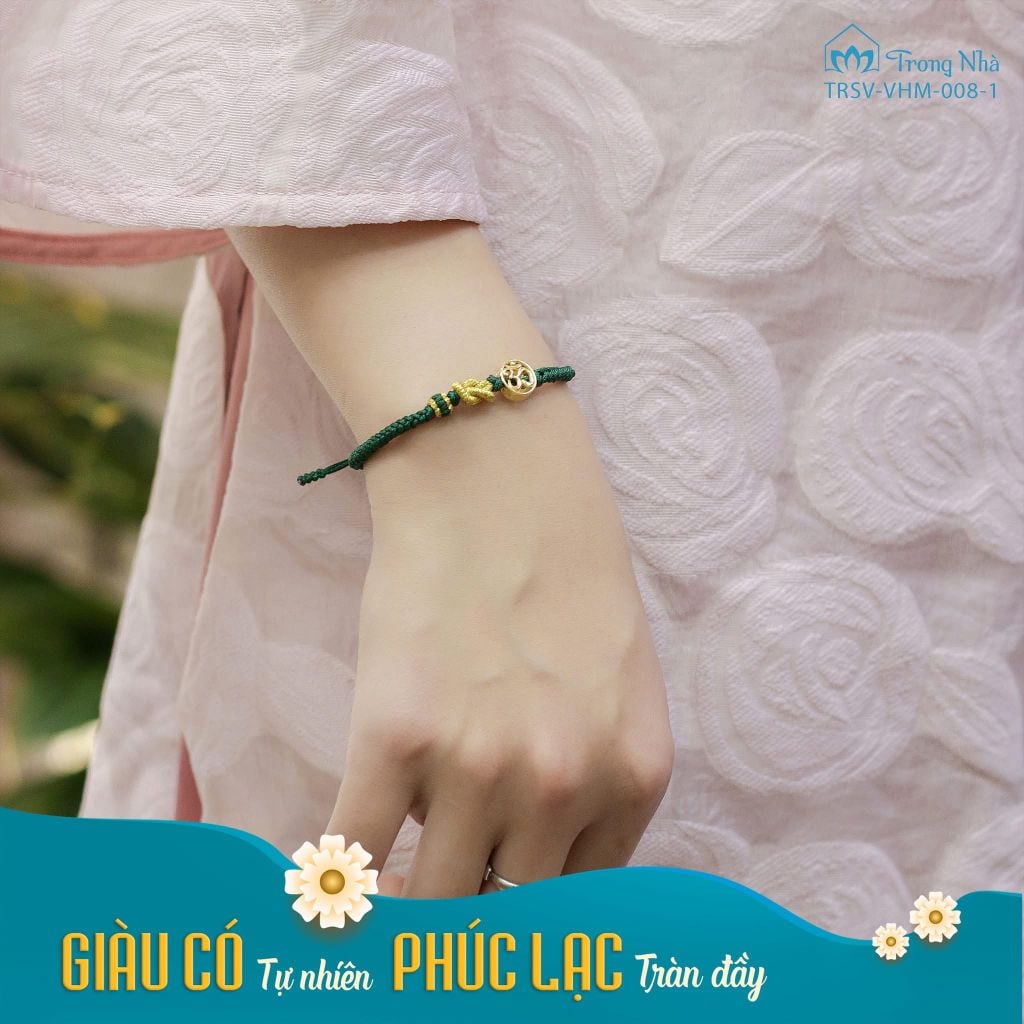 Vòng tết dây charm Om Vàng khắc Kim Tiền 10K (TRSV VHM 008)