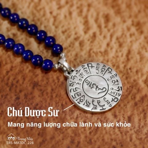 Mặt dây chuyền bạc Mandala khắc chú Dược Sư ( MATDC 228 )
