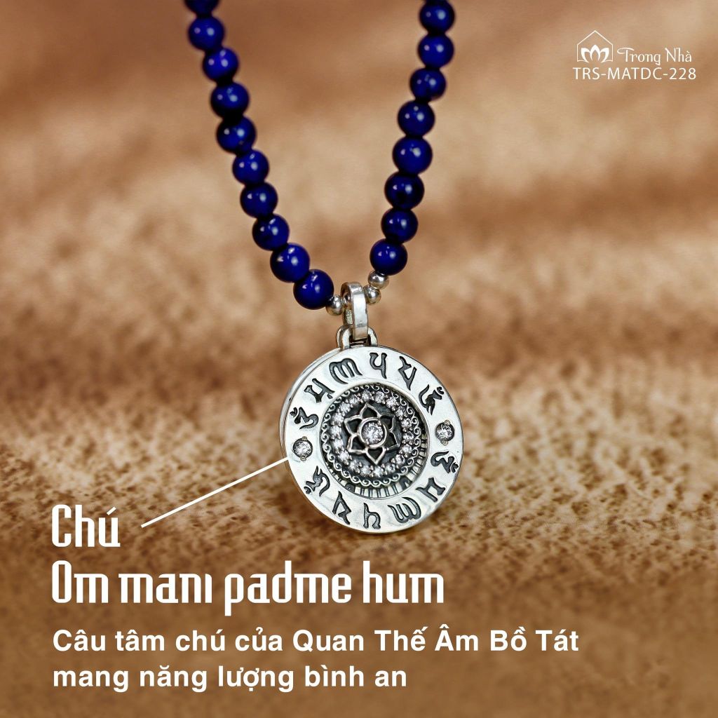 Mặt dây chuyền bạc Mandala khắc chú Dược Sư ( MATDC 228 )