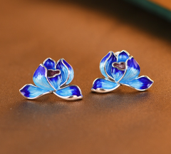 Khuyên tai hoa sen xanh ( TRS KHTAI 010)