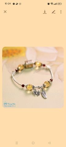 Vòng Thạch Anh Vàng 8li mix charm Bảo Vệ Kalachakra (TRS VHM 211 1)