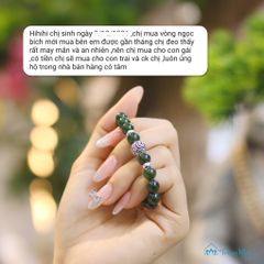 Bích liên đại phúc - Vòng ngọc bích mix charm cầu om ( VHM 096 )