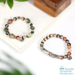 Vòng Thạch anh ưu linh mix charm Bình An bạc