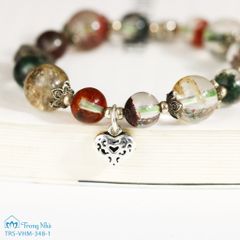 Vòng Thạch anh ưu linh mix charm Bình An bạc