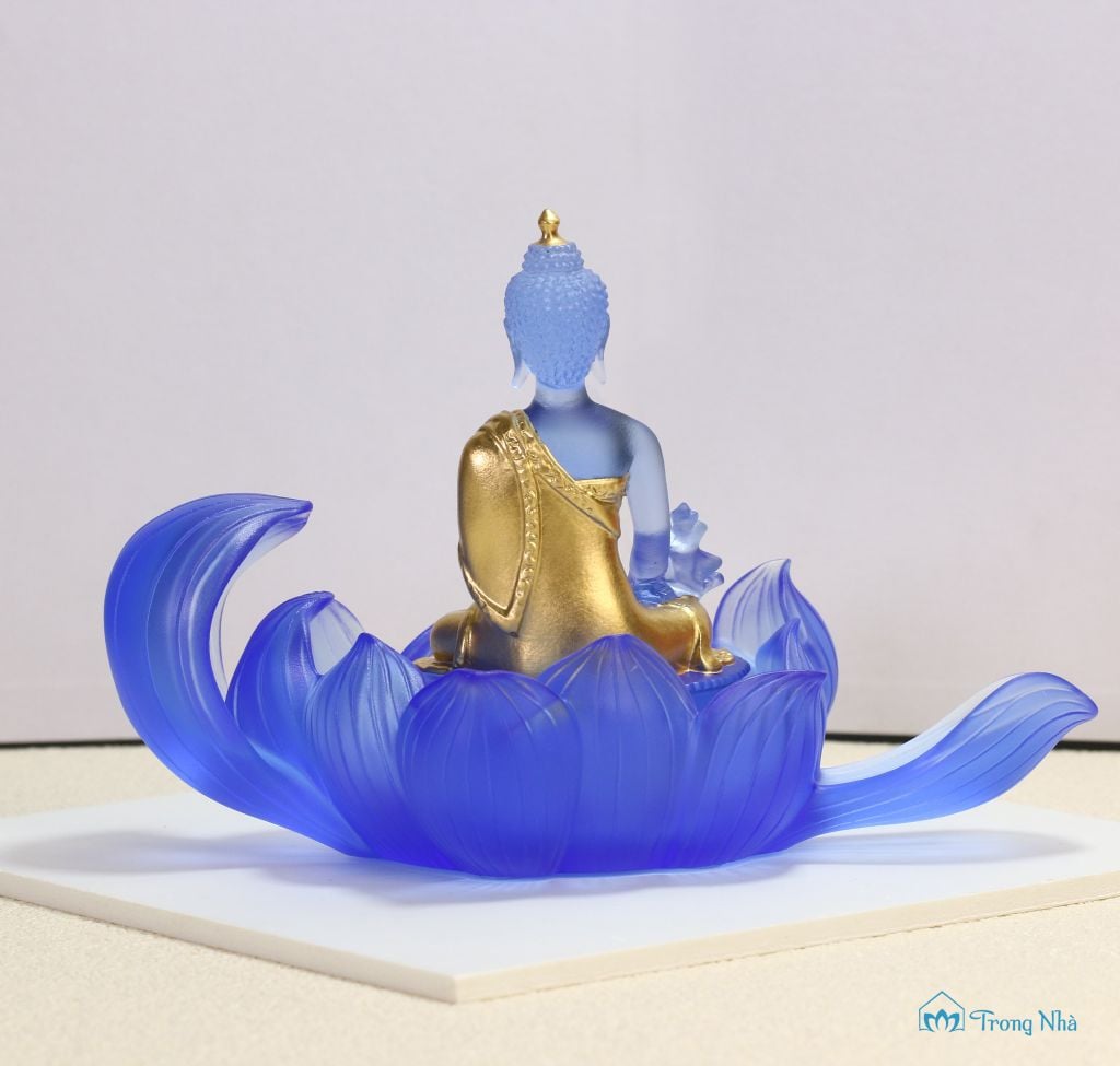 Tượng Ngài Dược sư lưu ly dát vàng y áo kèm đài sen ( PKHI-TUONG-002)