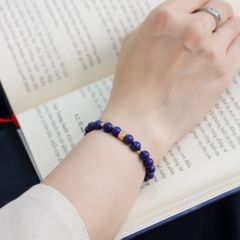 Vòng Ngọc Bích 6 li mix charm vàng Om Mani Padme Hum (TRSV VHM 026)