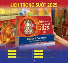Lịch bàn Trong Suốt 2025 - Hành trình 12 tháng cùng Chư Phật bảo hộ
