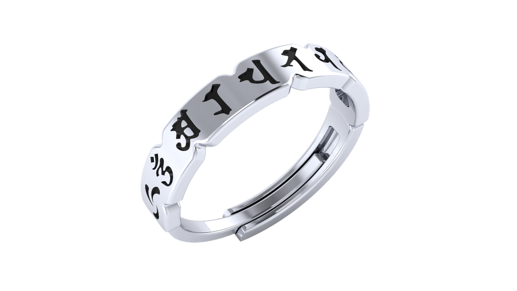 Nhẫn bạc khắc chú Văn Thù Sư Lợi (TRS  NHAN 156)