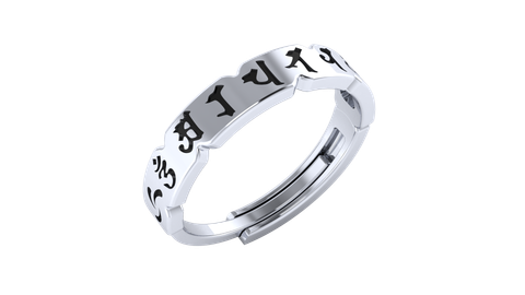 Nhẫn bạc khắc chú Văn Thù Sư Lợi (TRS  NHAN 156)