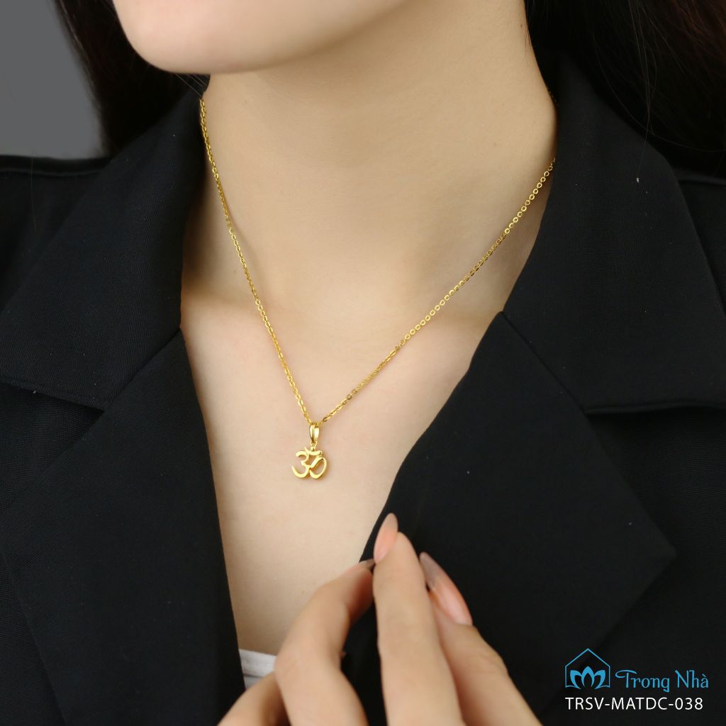 Mặt dây chuyền vàng chủng tự Om Bình An (TRSV MATDC 038)