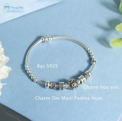 Lắc tay bi bạc trẻ em mix charm may mắn, bình an (<13cm) TRS VHM 375