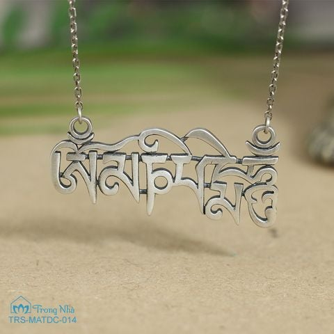 Dây chuyền bạc Om Mani Padme Hum tiếng Tạng (TRS MATDC 014)