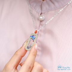 Mặt dây chuyền bạc hoa sen xanh đính ngọc hoà điền ( TRS MATDC 214 )
