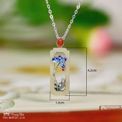 Mặt dây chuyền bạc hoa sen xanh đính ngọc hoà điền ( TRS MATDC 214 )