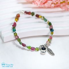 Vòng tourmaline đa sắc charm Phổ chiếu Bát Nhã Tâm Kinh (TRS VHM 529)