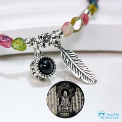 Vòng tourmaline đa sắc charm Phổ chiếu Bát Nhã Tâm Kinh (TRS VHM 529)